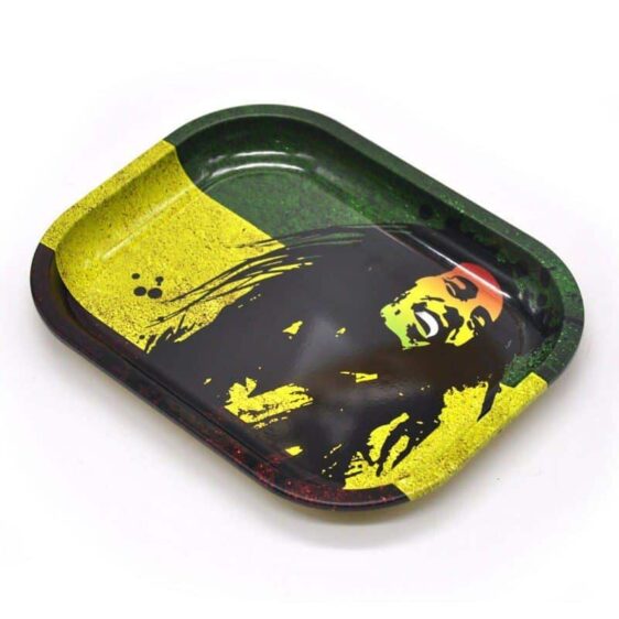 Bob Marley Silhouette Rasta Marijuana Rolling Tray