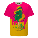 Budding Kush Joint Drip Pink Dope 420 Marijuana T-Shirt