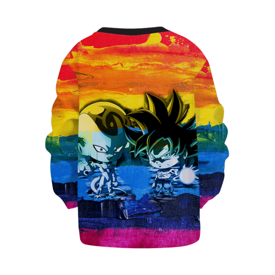 DBZ Chibi Frieza Goku Poster Paint Artistic Colorful Kids Sweatshirt