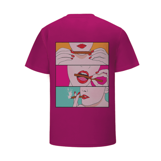 Dark Pink Roll It Lick It Puff It Sexy Marijuana T-Shirt