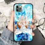 Dragon Ball Goku God Blue Smirking iPhone 12 (Mini, Pro & Pro Max) Cases