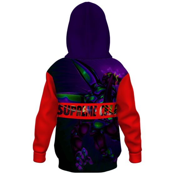 Dragon Ball Supreme Cell Charge Attack Kids Pullover Hoodie Back
