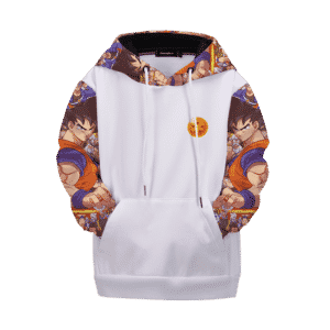 Dragon Ball Z All Characters Awesome Art White Kids Hoodie