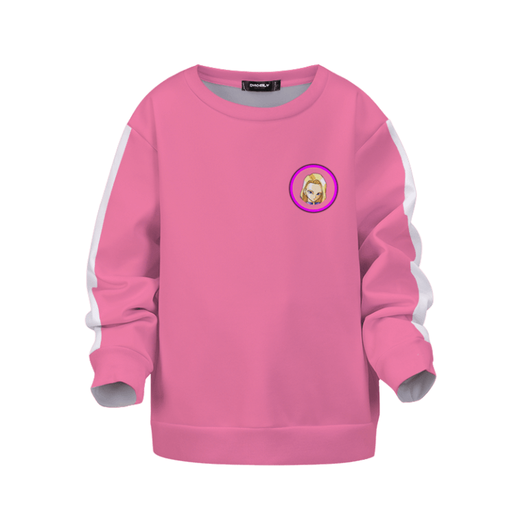 Dragon Ball Z Android 18 Cute Face Pink Children’s Sweater