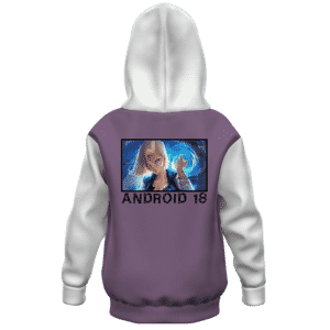 Dragon Ball Z Fierce Charging Android 18 Kids Hoodie Back
