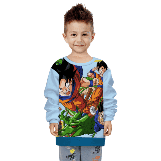 Dragon Ball Z Goku Flying Shenron Gohan & Vegeta Kids Sweatshirt
