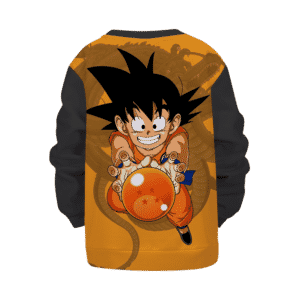 Dragon Ball Z Kid Goku Trippy Colors Orange Black Kids Sweatshirt