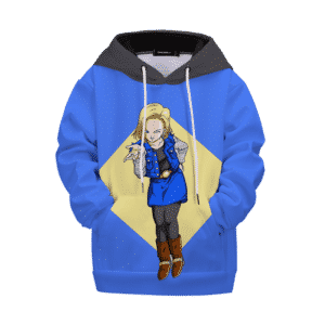 Dragon Ball Z Happy Winking Android 18 Kids Hoodie