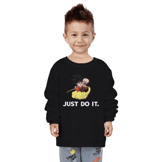 Dragon Ball Z Just Do It Kid Goku Nimbus Black Simple Kids Sweatshirt