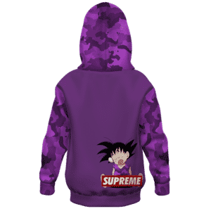 Dragon Ball Z Kid Goku Supreme Purple Camo Kids Hoodie Back