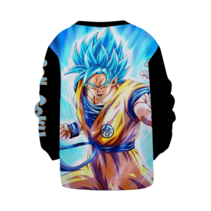 Dragon Ball Z Son Goku Blue Charged Up Aura Cool Kids Sweater