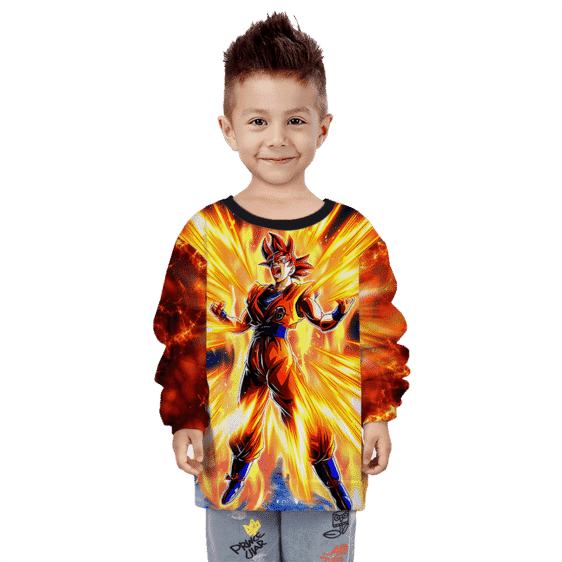 Dragon Ball Z Super Saiyan God Goku Kids Sweatshirt