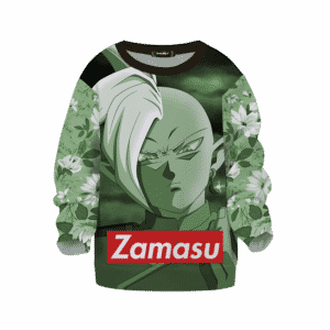 Dragon Ball Zamasu Floral Supreme Cool Green Kids Sweatshirt