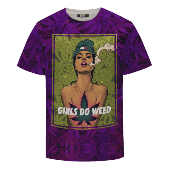 Girls Do Weed Naked Girl Smoking a Joint 420 Marijuana T-Shirt