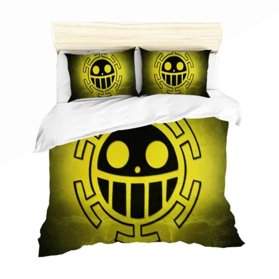 Heart Pirates Smiley Face Logo Yellow And Black Bed Set