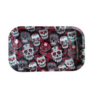 Hippie Skulls and Roses Cannabis Joint Rolling Tray