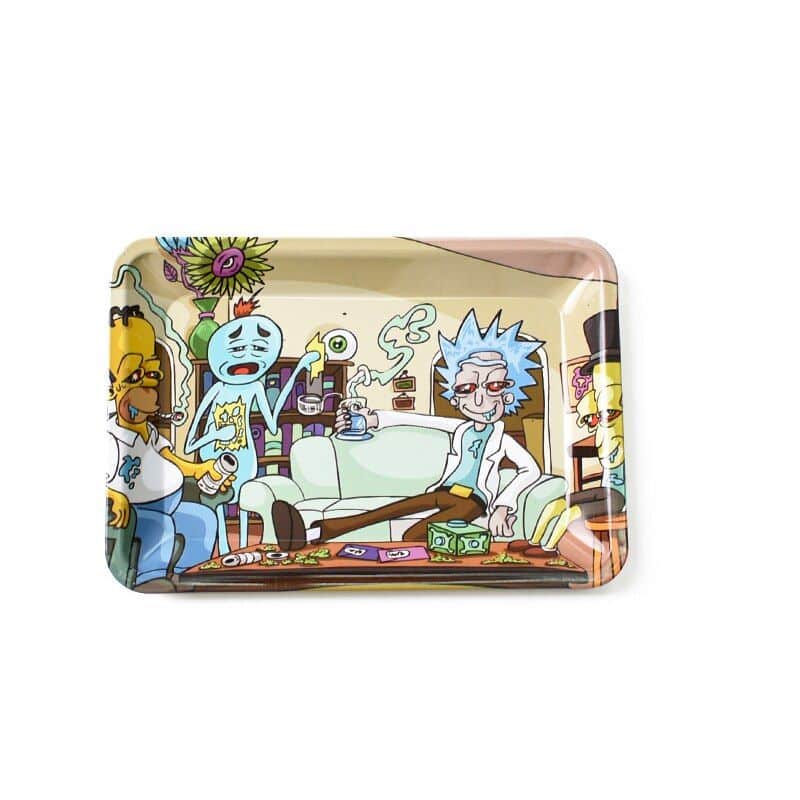 The Simpsons Rolling Tray Rick And Morty