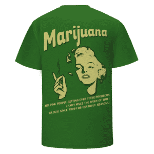 Legalize Marijuana Marilyn Monroe Smoking Dope 420 T-shirt
