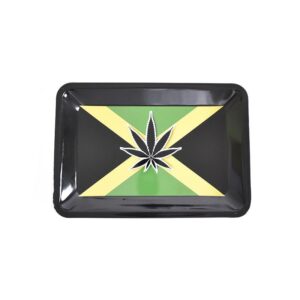 Minimalist Jamaican Marijuana Leaf Blunt Rolling Tray
