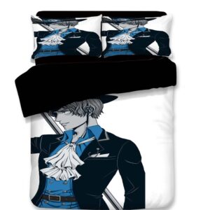 One Piece Handsome Sabo Blue Suit Fan Art Bedding Set