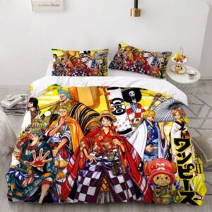 One Piece Straw Hat Pirates Kimono Outfit Bedding Set