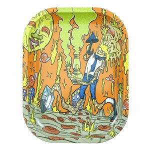 Psychedelic Raining Peperoni With Cheese Marijuana Rolling Tray