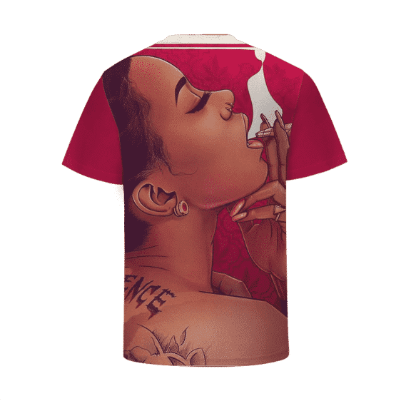 Sexy Girl Smoking Marijuana Joint Cool Illustration T-Shirt