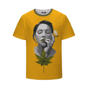 Sexy Portrait Painting Women Smoking Cannabis Blunt T-Shirt