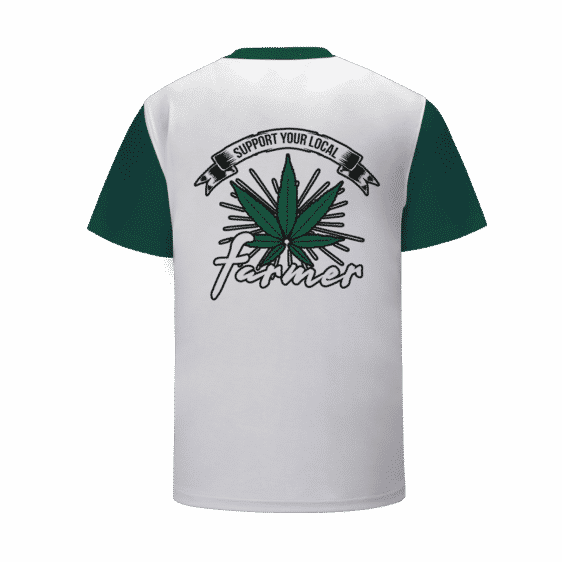 Support Your Local Cannabis Farmer Logo White T-Shirt