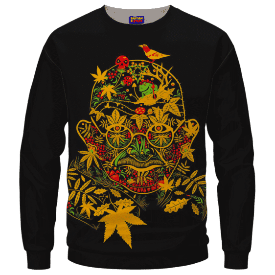 420 Art Mahatma Ganja Gandhi Dope Marijuana Crewneck Sweatshirt