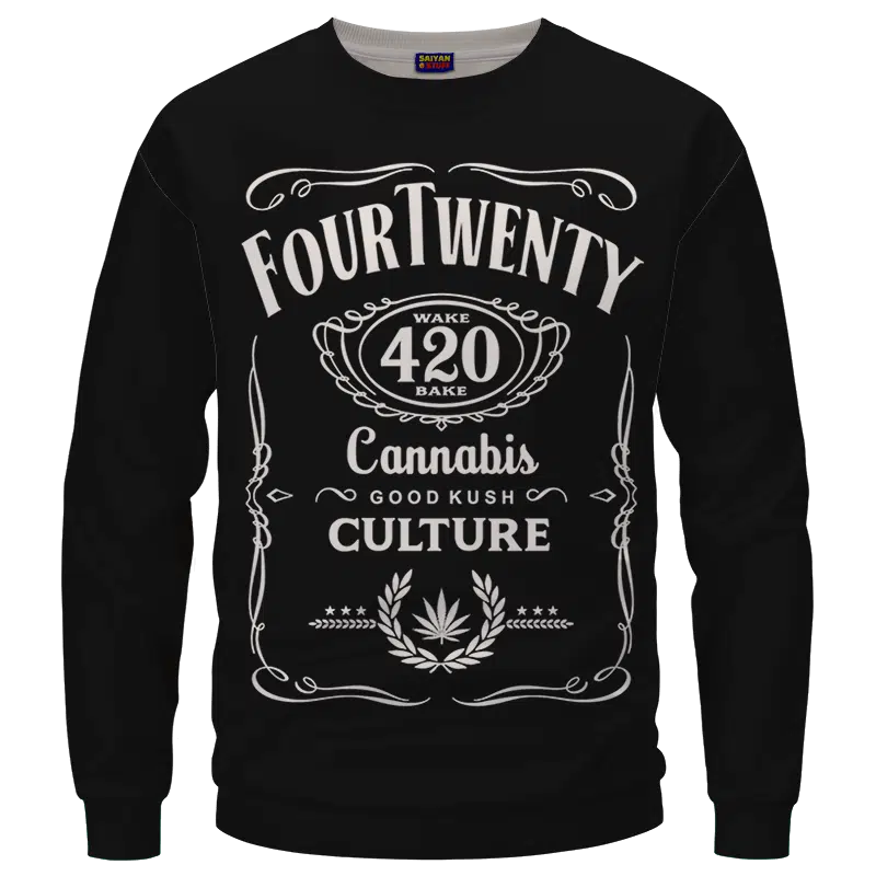 420 Wake And Bake Cannabis Kush Dope Cool Black Sweatshirt
