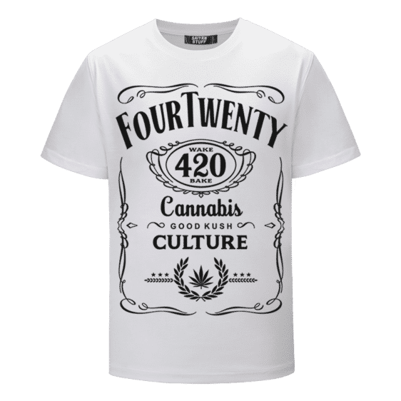 420 Wake And Bake Cannabis Kush Dope Cool White T-shirt