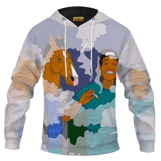 Bojack Horseman & Wiz Khalifa Sharing a Blunt 420 Marijuana Hoodie