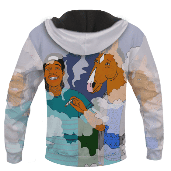 Bojack Horseman & Wiz Khalifa Sharing a Blunt 420 Marijuana Hoodie