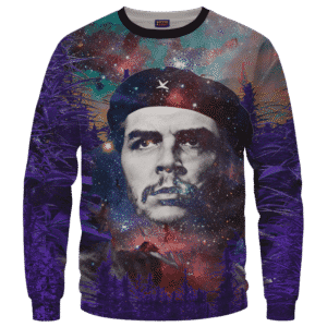 Che Guevara Cannabis Space Galaxy Farm Pullover Crewneck Sweatshirt