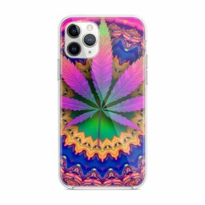 Colorful Pyschedelic Marijuana Leaf Print iPhone 12 Case
