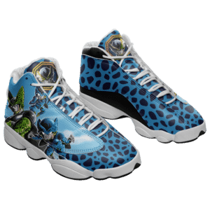 DBZ Perfect Cell And Cell Jr Blue Basketball Shoes - Mockup 1