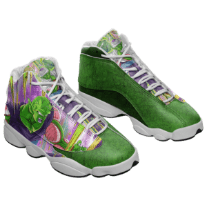 DBZ Piccolo Awesome Dokkan Art Green Basketball Sneakers - Mockup 1