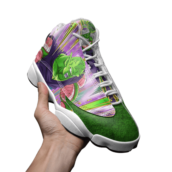 DBZ Piccolo Awesome Dokkan Art Green Basketball Sneakers - Mockup 3