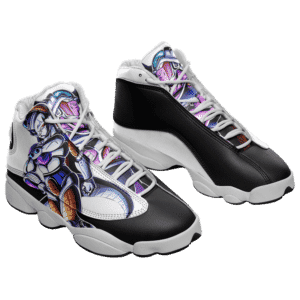 Dragon Ball Frieza King Cold Black White Basketball Shoes - Mockup 1