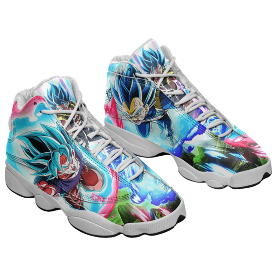 Dragon Ball Saiyan Blue Goku Vegeta Gogeta Basketball Sneakers - Mockup 1