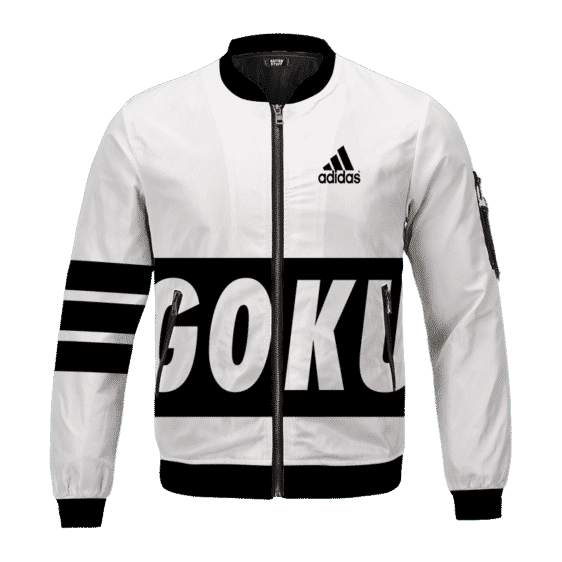 Dragon Ball Super Saiyan Goku Adidas Inspired Bomber Jacket