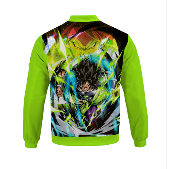 Dragon Ball Z Broly Fury Colorful Graphic Mint Bomber Jacket