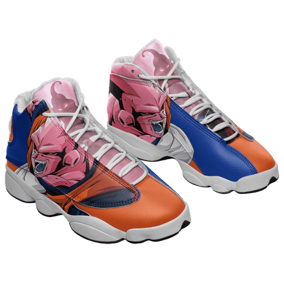 Dragon Ball Z Majin Buu Blue Orange Cool Basketball Shoes - Mockup 1