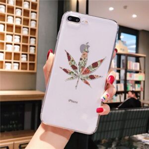 Floral Pattern Marijuana Leaf iPhone 12 (Mini, Pro & Pro Max) Case