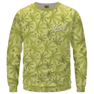 Marijuana Breezy Seamless Pattern Hemp Awesome Crewneck Sweater