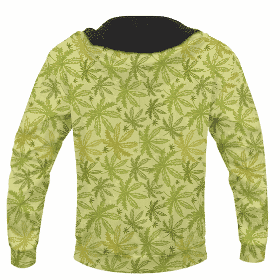 Marijuana Breezy Seamless Pattern Hemp Awesome Hoodie - BACK