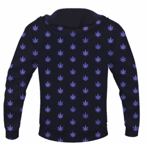Marijuana Cool And Awesome Pattern Navy Blue Hoodie - BACK