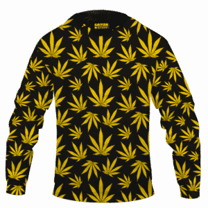 Marijuana Cool Yellow Black Pattern Awesome Hoodie