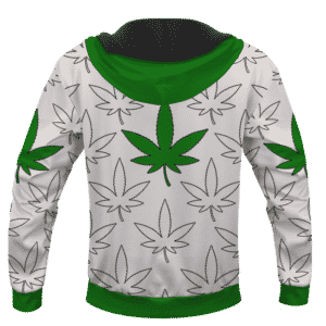 Marijuana Green Print Pattern Cannabis 420 Themed Hoodie